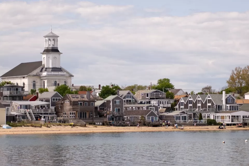 Beachside homes in Provincetown, Cape Cod, Massachusetts.